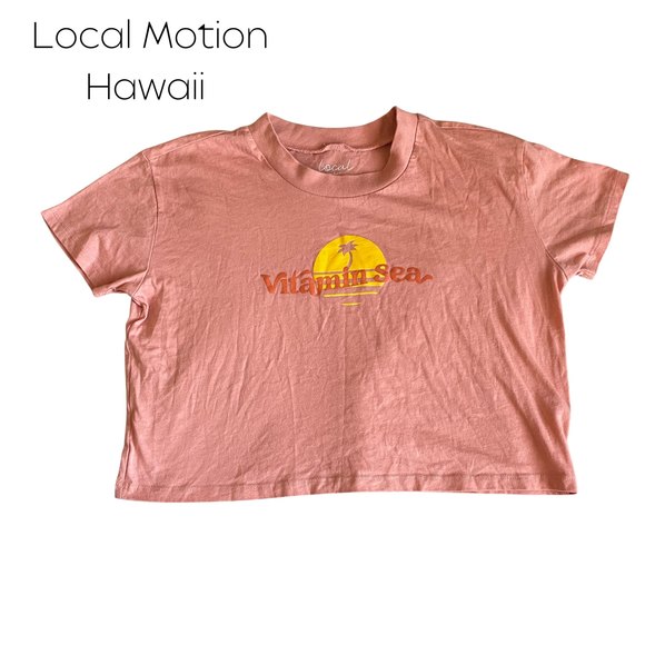 Local Motion Hawaii Women's Crop T-shirt SZ S - Picture 1 of 5